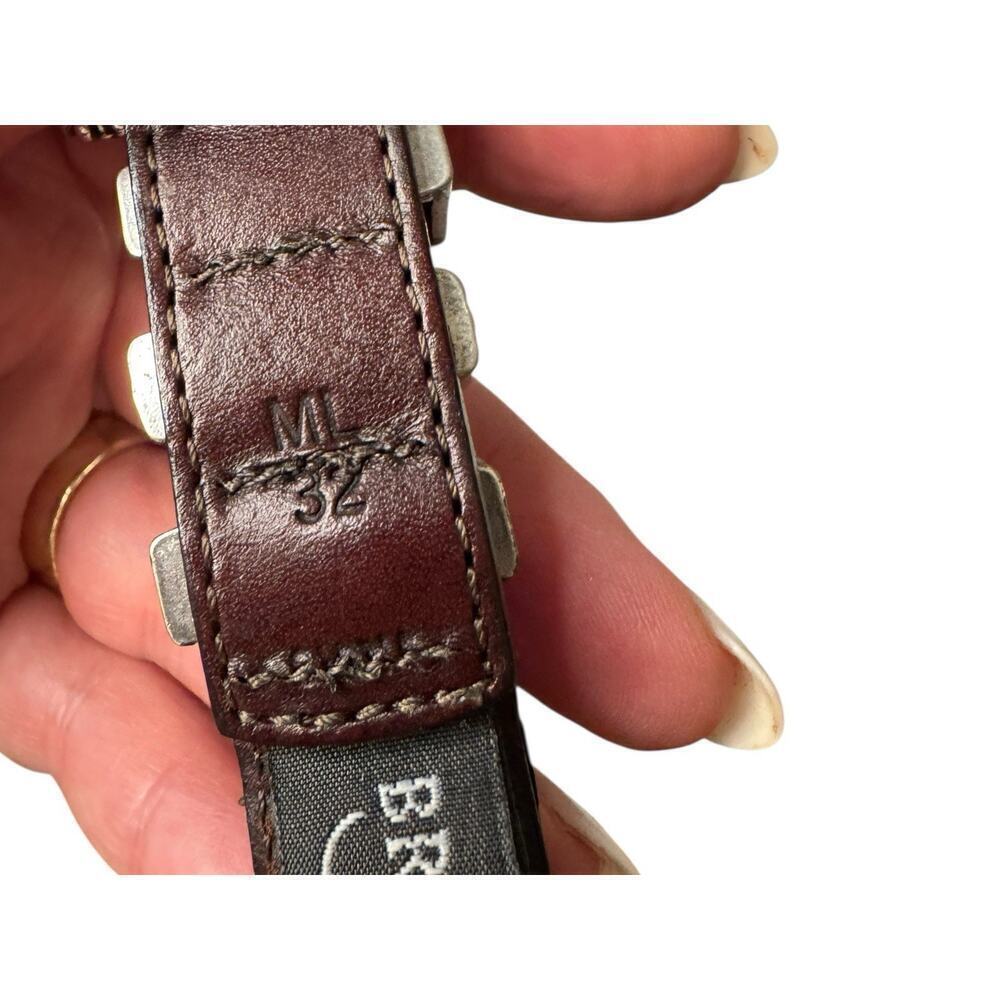 Brighton 2008 Brown Braided Leather Belt Medium/Large 32 Inch Silver Hardware - Picture 4 of 8